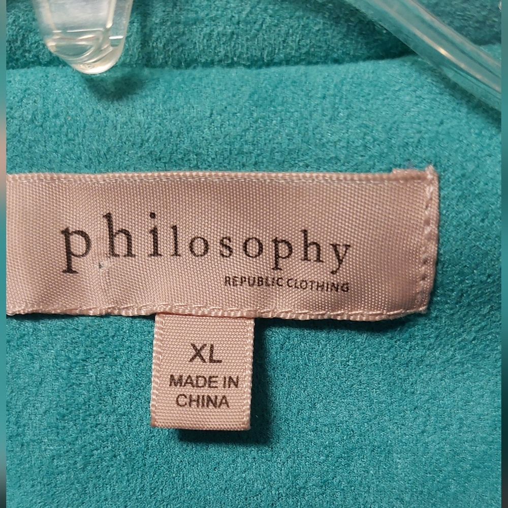 PHILOSOPHY Faux Suede Open Front Moto Jacket - Picture 8 of 10